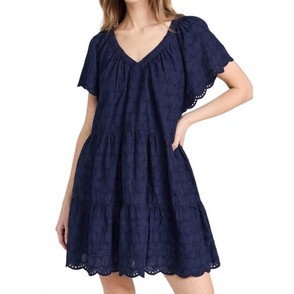 NEW VELVET BY GRAHAM & SPENCER wynette dress in navy - Picture 4 of 4